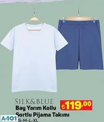 SİLK&BLUE YARIM KOLLU ŞORTLU PİJAMA TAKIMI SİLK&BLUE YARIM KOLLU ŞORTLU PİJAMA TAKIMI